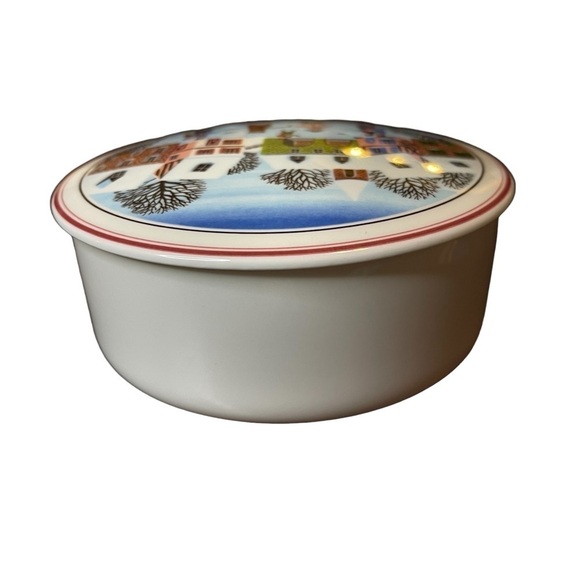 VTG Villeroy And Boch Porcelaine LaPlau Trinket Candy Dish Dancing Bear Village - Picture 9 of 12